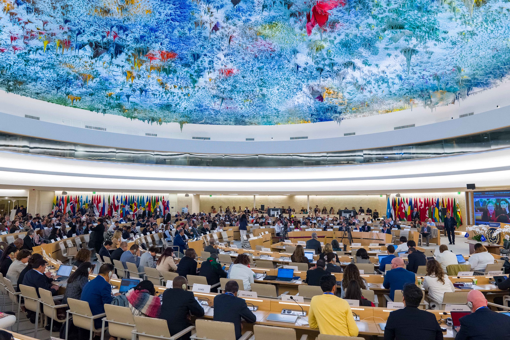 Shot of plenary room with ILC participants sat in the room