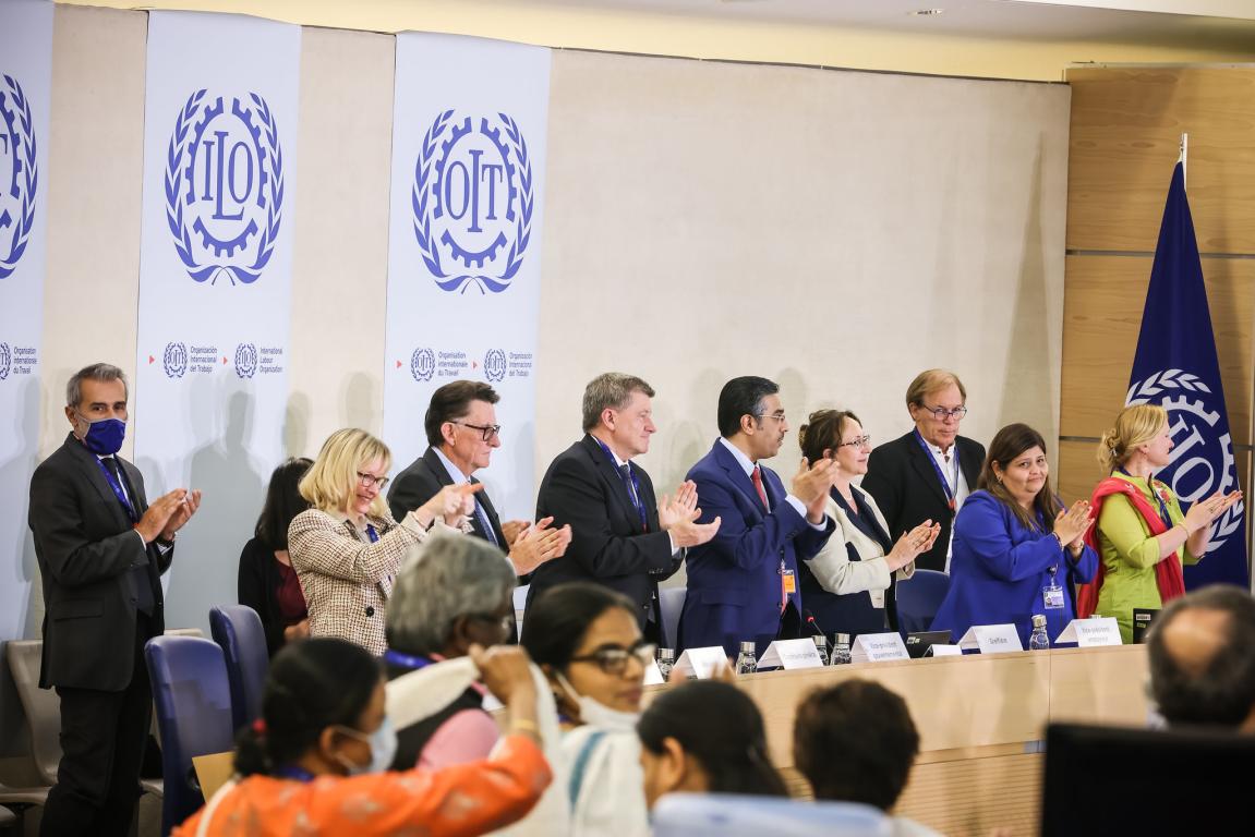 ILC members stand and applaud during the June 10 plenary session.