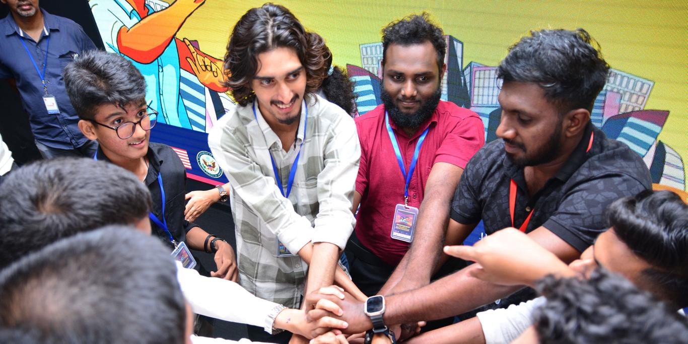 Group of young people participating in the SPARK Youth Entrepreneurship Competition 2023