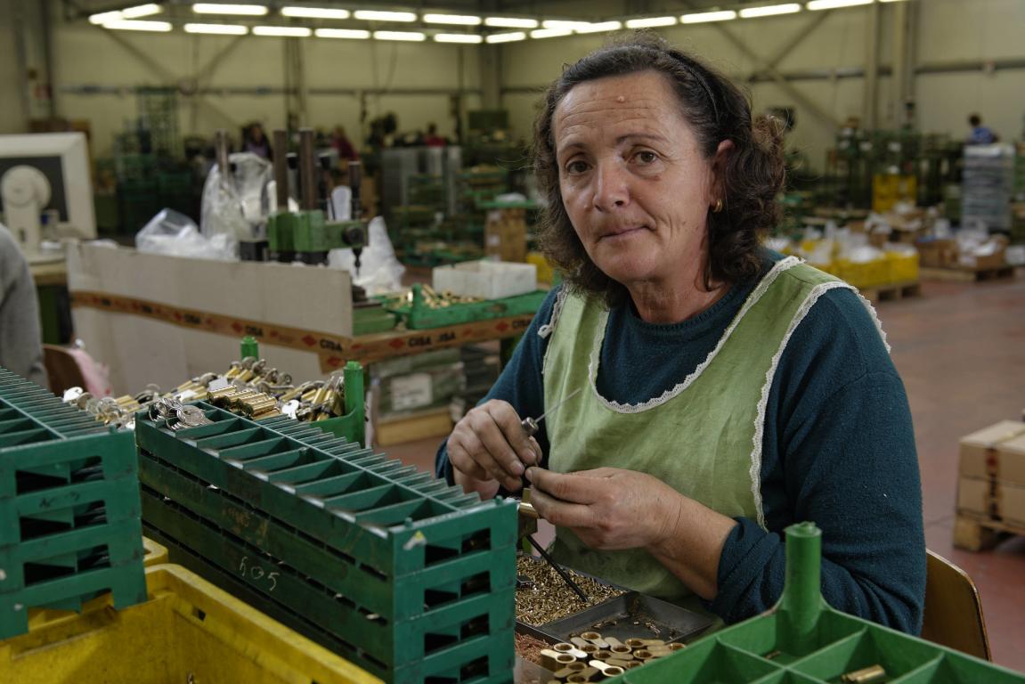 Woman worker in a factory in Albania