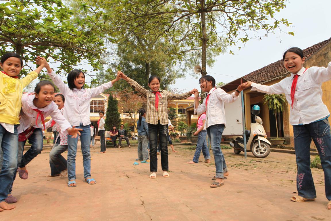 Children games. Thuong Nong primary school in Vietnam