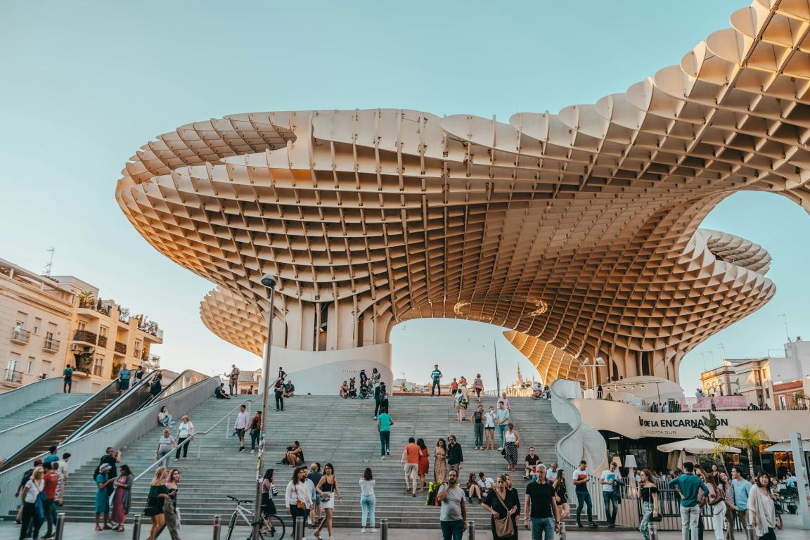 A futuristic building in Seville, Spain