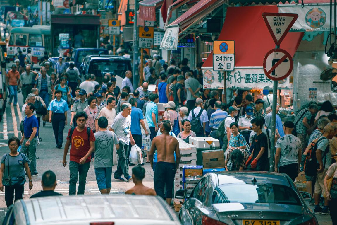 Crowded street in Japan