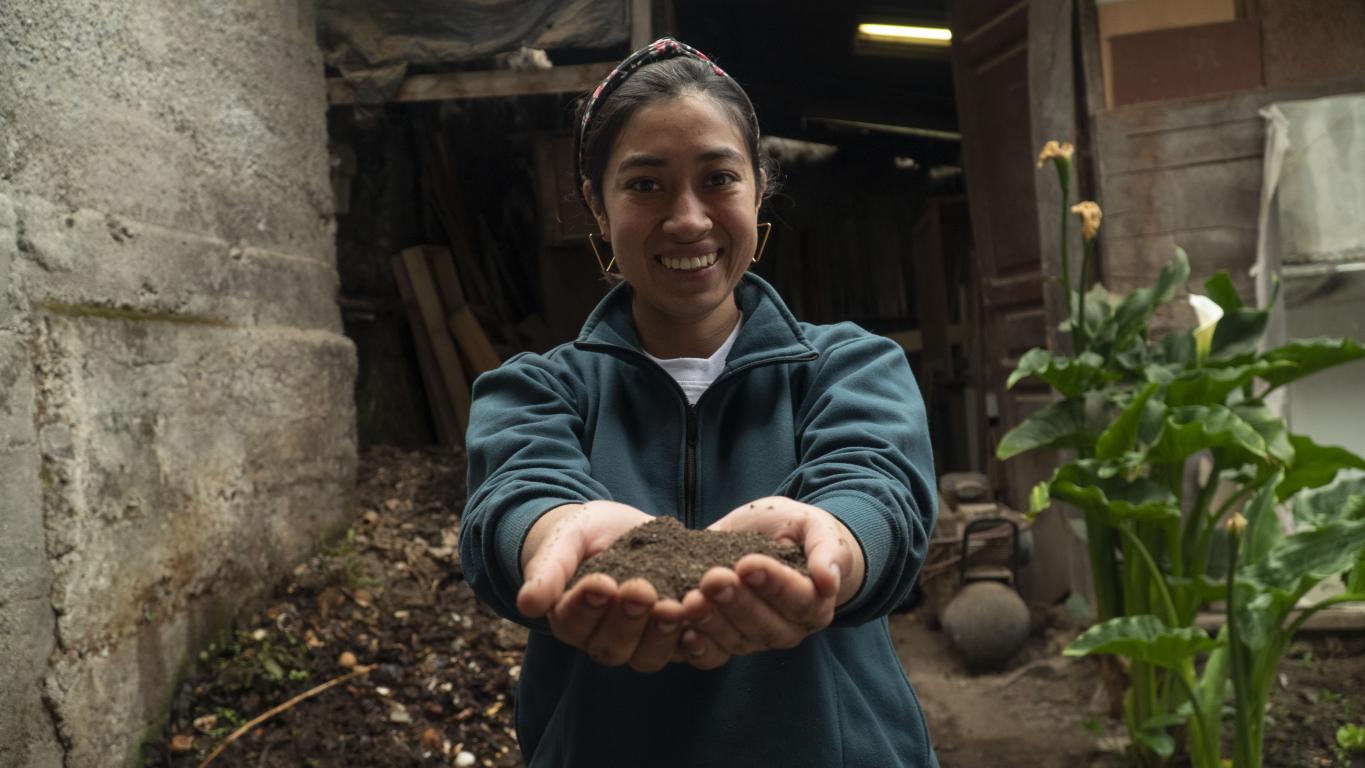 Woman working in agriculture in Colombia