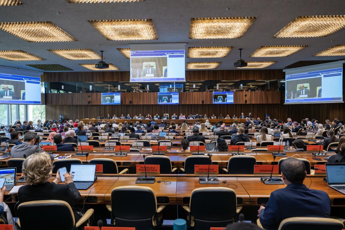 Large view of the assembly room of the 357th session of the ILO Governing Body