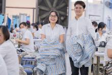Male and female workers in a garment company, Hanoi, Viet Nam