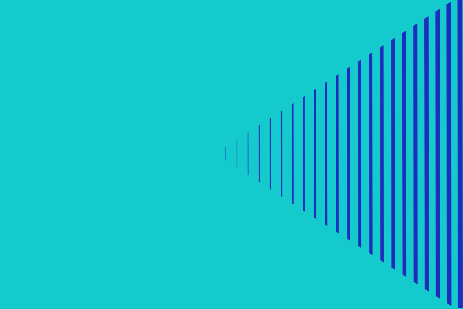 Turquoise rectangle with vertical blue lines forming triangle