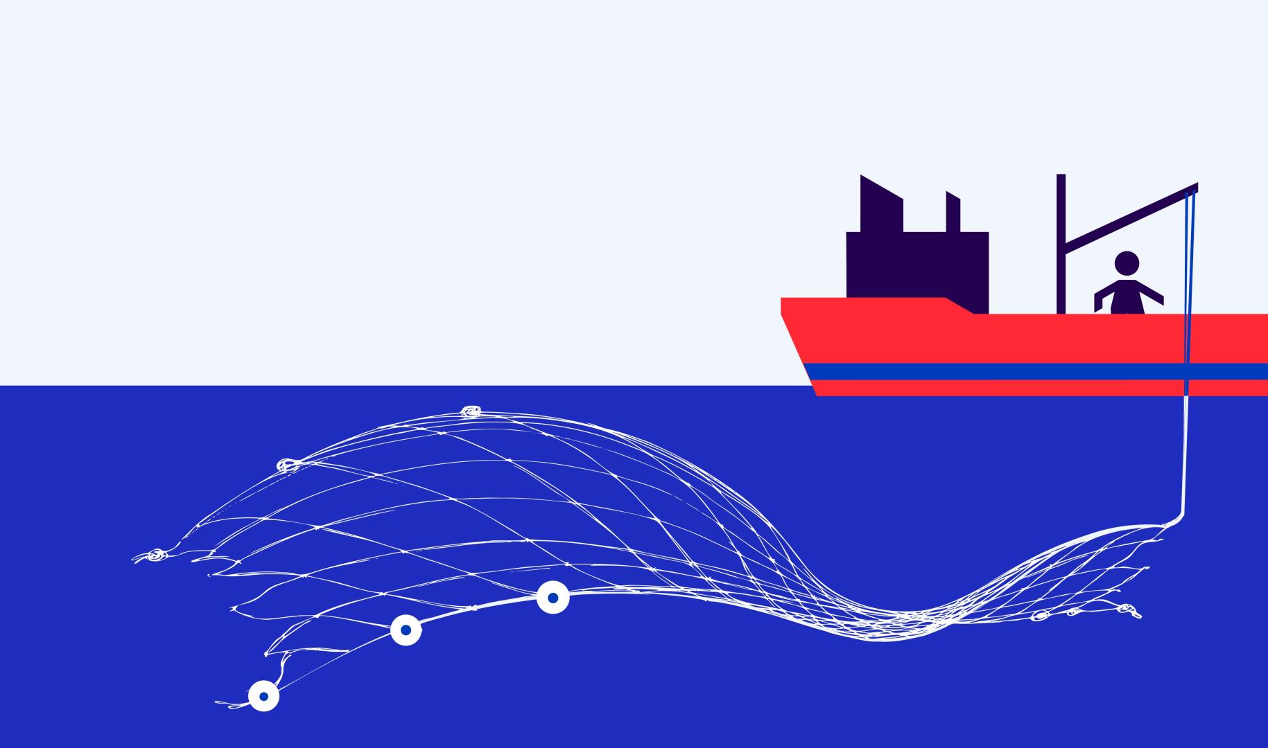 infographic with boat on the sea